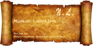 Nyakas Leontina névjegykártya